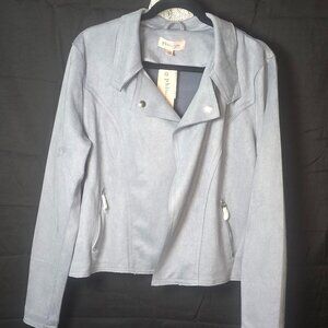 NWT Philosophy blue faux leather jacket